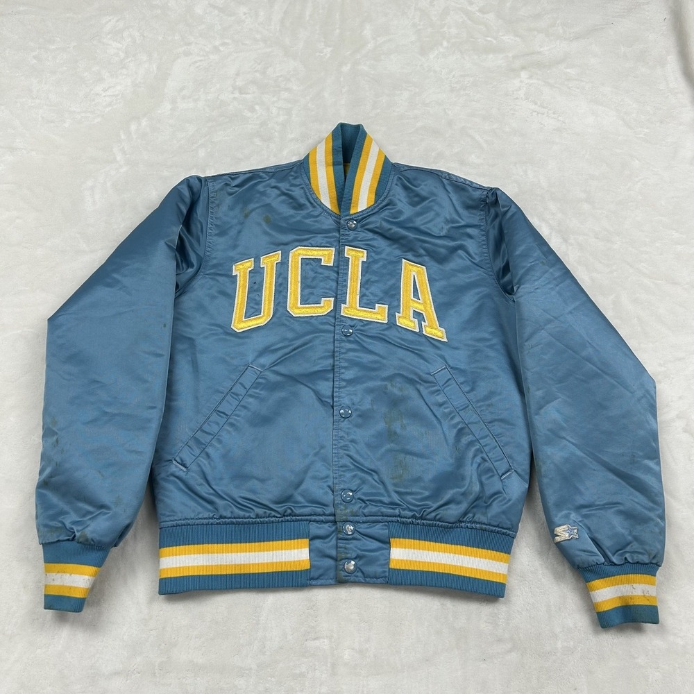 Starter Varsity Jacket Mens Small Blue UCLA Bruins Satin Vintage Made in USA